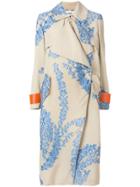 Fendi Floral Double-breasted Coat - Nude & Neutrals