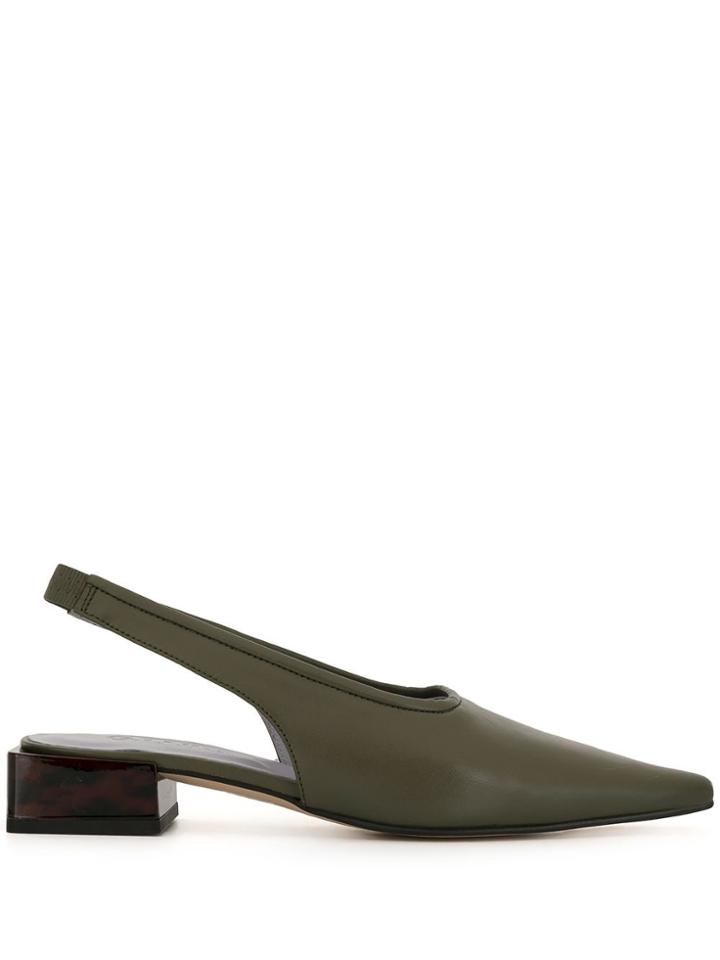 Ganni Slingback Pumps - Green