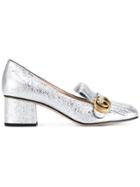 Gucci Silver Marmont Mid Heels - Metallic