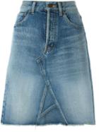 Saint Laurent A-line Denim Skirt, Women's, Size: 28, Blue, Cotton