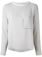 Fabiana Filippi - Long Sleeve Crop Top - Women - Silk/cotton/acetate - 46, Grey, Silk/cotton/acetate