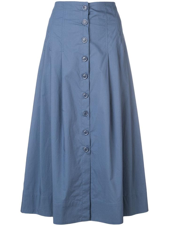 Sea Front Button Skirt - Blue