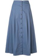 Sea Front Button Skirt - Blue