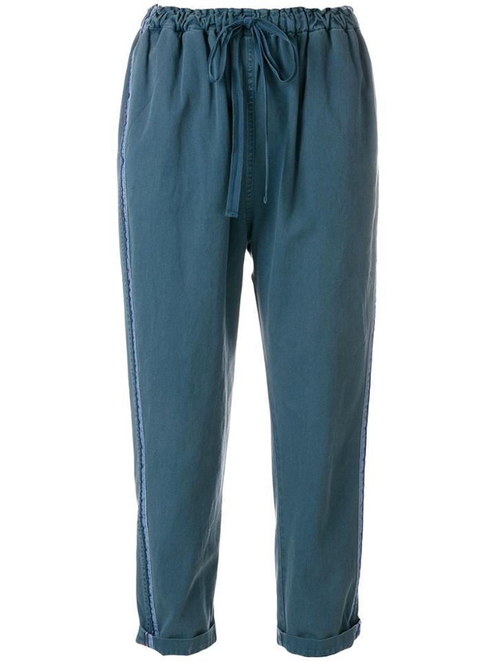 Xirena Cropped Stripe Trousers - Blue