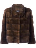Arma Short Fur Jacket, Women's, Size: 38, Brown, Polyester/mink Fur