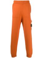 Stone Island Logo Patch Track Trousers - Orange