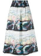 Burberry - Printed Skirt - Women - Cotton/spandex/elastane - 12, Cotton/spandex/elastane