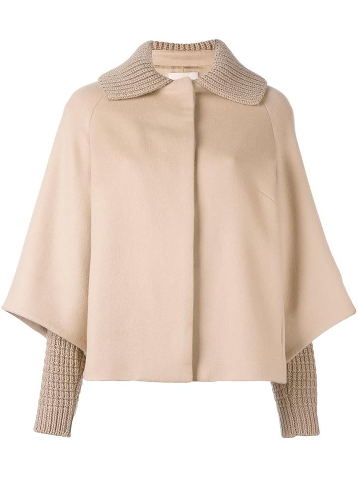 Christopher Kane Cape Sleeve Coat, Women's, Size: 38, Nude/neutrals, Viscose/virgin Wool