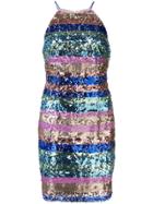 Aidan Mattox Sequinned Halterneck Dress - Multicolour
