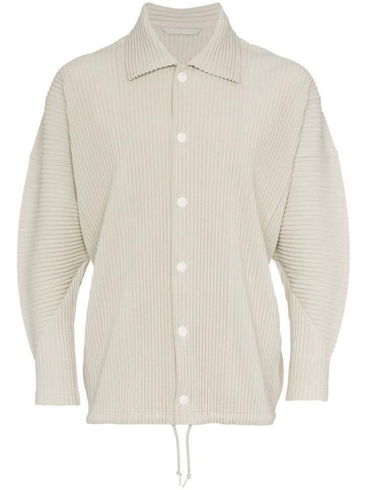 Homme Plissé Issey Miyake Plissé Drawstring Overshirt - White