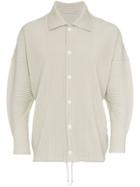 Homme Plissé Issey Miyake Plissé Drawstring Overshirt - White