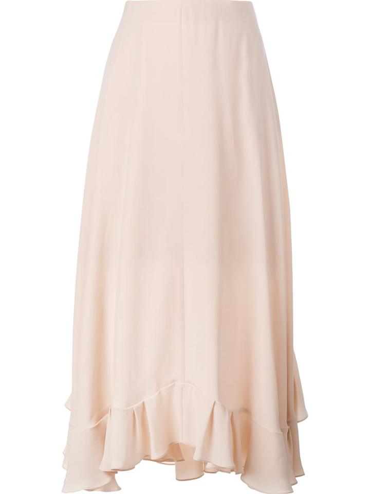 Chloé Ruffled Hem Skirt, Women's, Size: 38, Pink/purple, Silk/acetate
