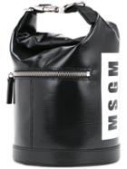 Msgm - Logo Bucket Bag - Women - Calf Leather/pvc - One Size, Black, Calf Leather/pvc