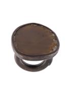 Monies Agate Black Copper Ring - Brown