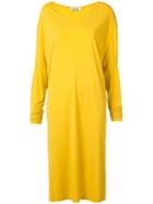 Jil Sander Loose Fit V-neck Dress, Women's, Size: 34, Yellow/orange, Viscose
