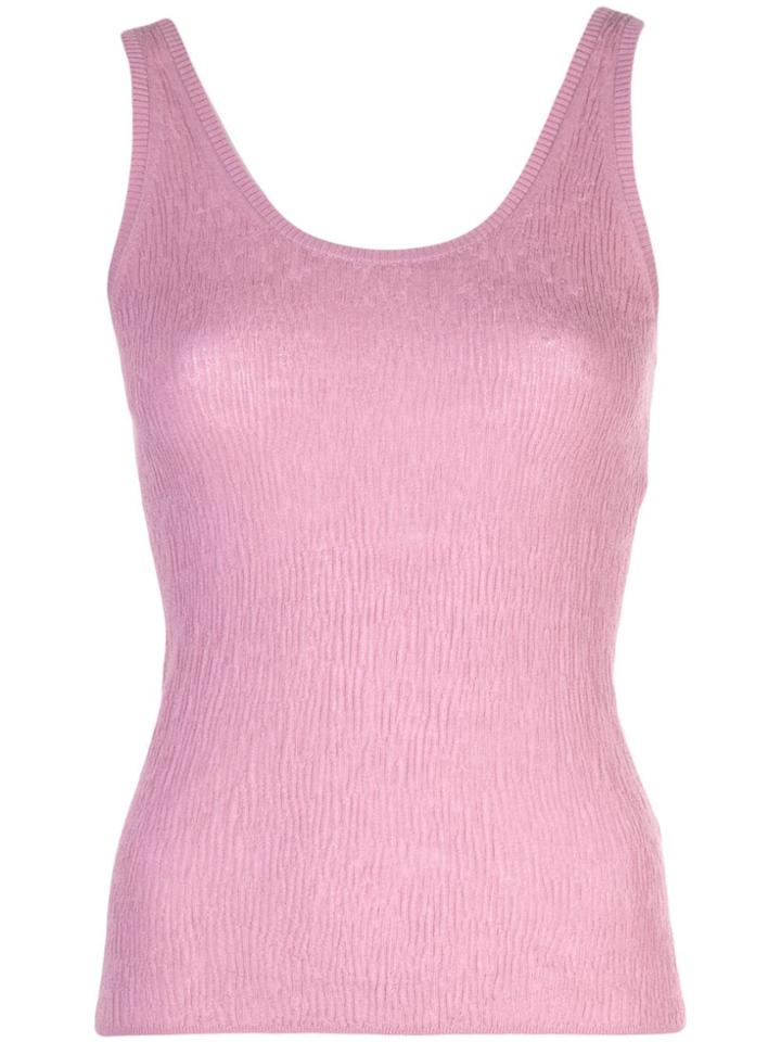 Vince Broomstick Pleat Tank Top - Pink