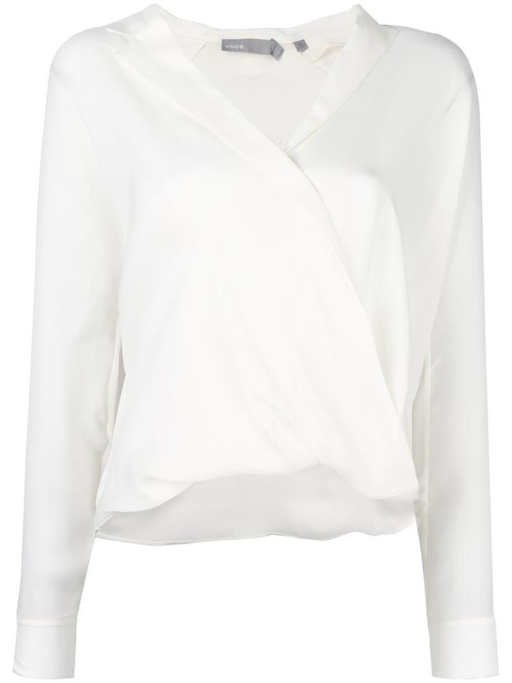 Vince Wrap Blouse, Women's, Size: 6, White, Silk