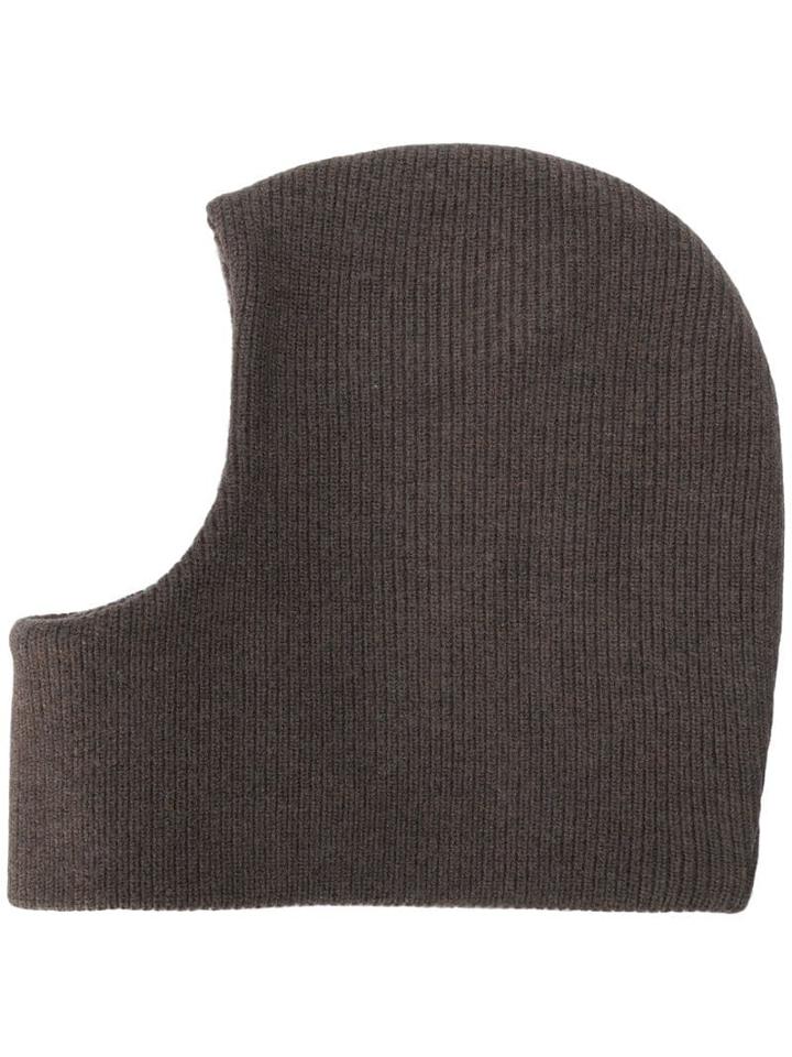 Jw Anderson Knitted Hood Scarf - Brown