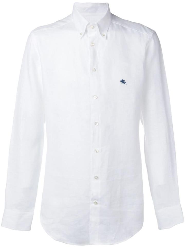Etro Logo Embroidered Button Down Shirt - White