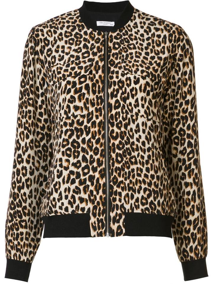 Equipment 'abbot' Bomber Jacket, Women's, Size: Xs, Nude/neutrals, Silk/polyester
