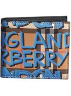 Burberry Graffiti Print Vintage Check International Bifold Wallet -