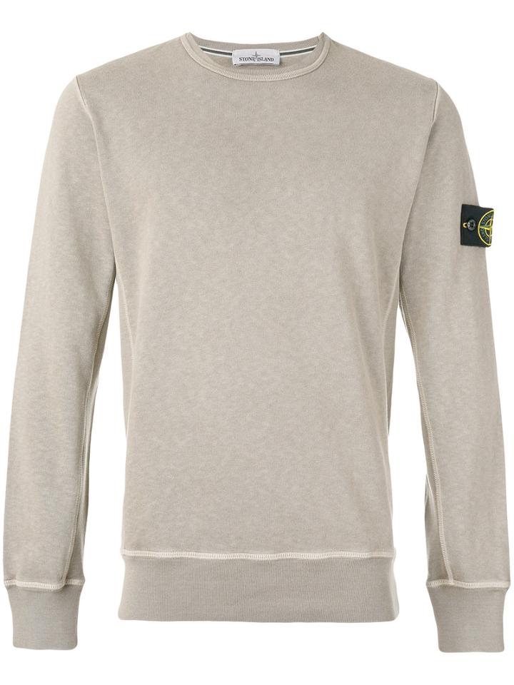 Stone Island - Logo Patch Sweatshirt - Men - Cotton - Xl, Brown, Cotton