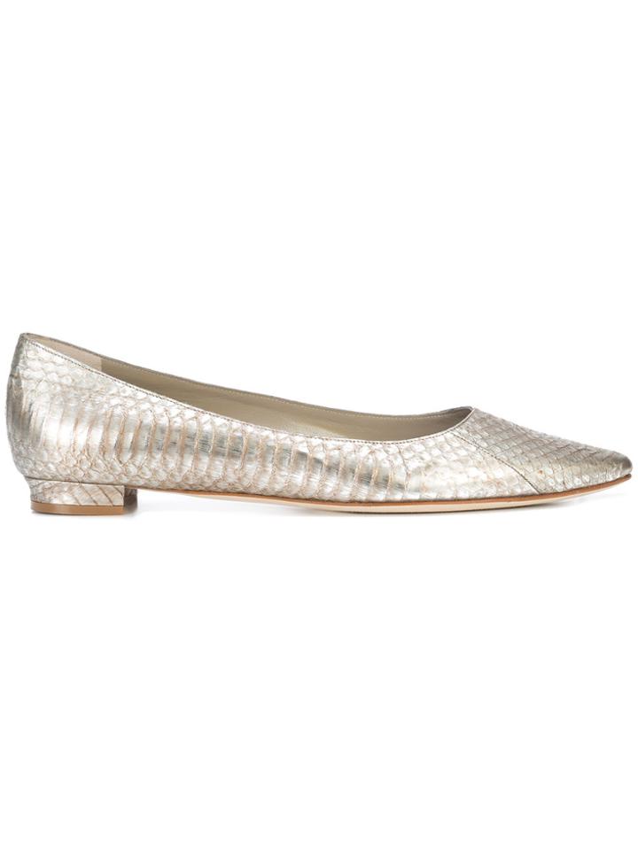 Manolo Blahnik Tittola Ballerina Shoes - Grey