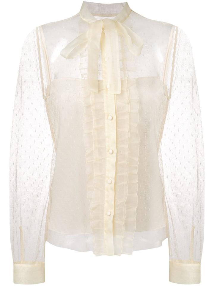 Red Valentino Ruffled Lace Blouse - Neutrals