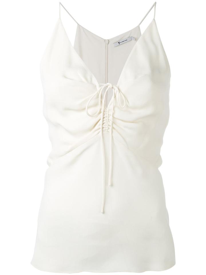 T By Alexander Wang - Lace-up Tank Top - Women - Viscose - 4, White, Viscose