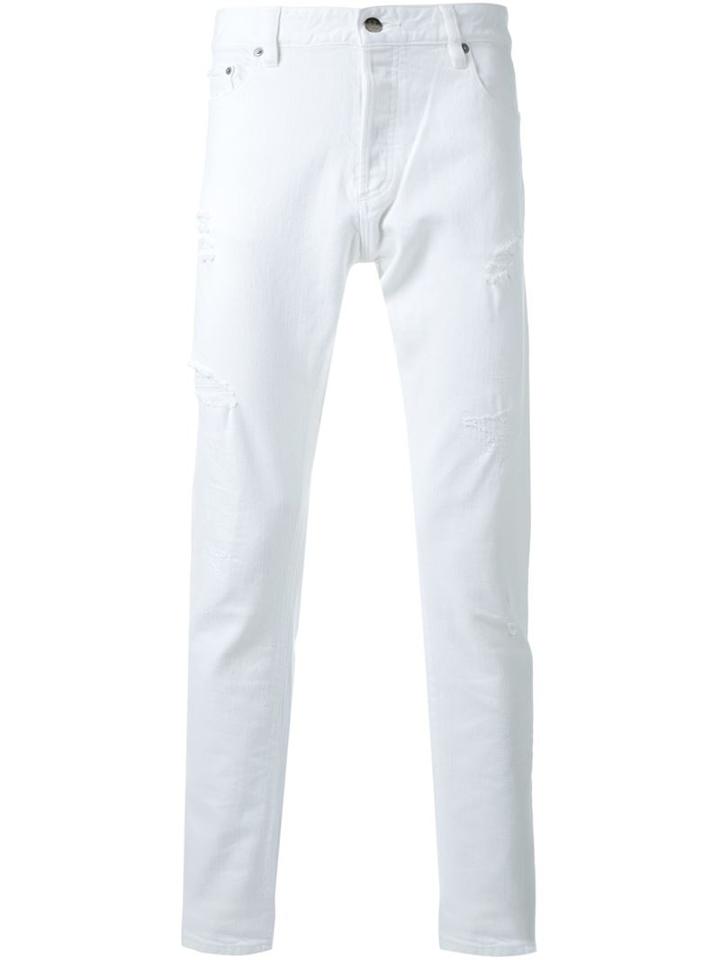 Hl Heddie Lovu Distressed Slim Fit Jeans, Men's, Size: 30, White, Cotton/polyurethane
