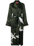 F.r.s For Restless Sleepers Crane Print Duster Coat - Green