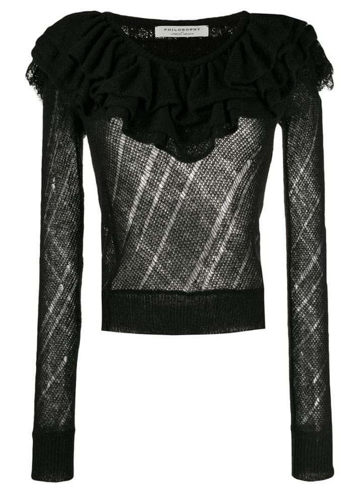 Philosophy Di Lorenzo Serafini Ruffled Neck Sweater - Black