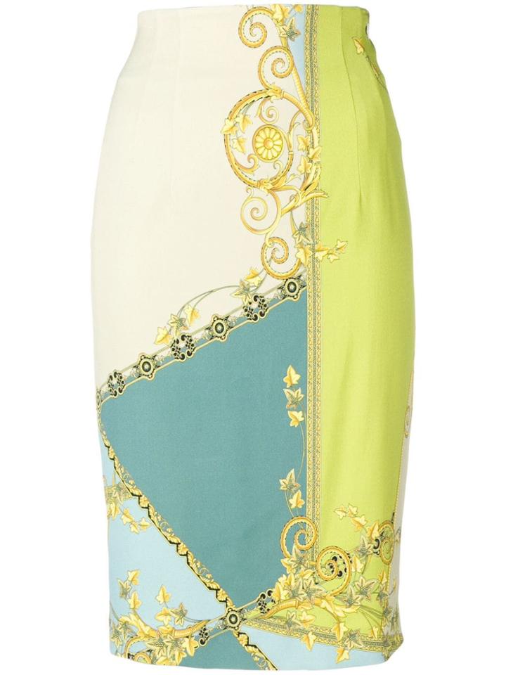 Versace Collection Signature Print Skirt - Green
