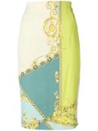 Versace Collection Signature Print Skirt - Green