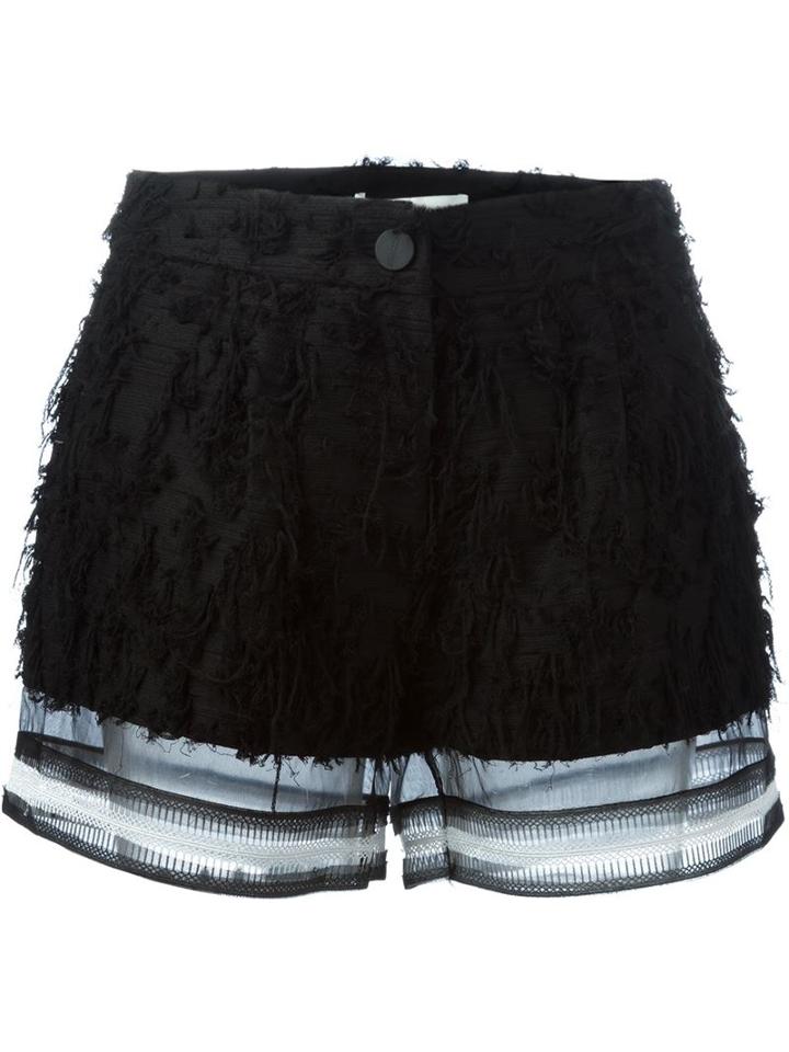 Jonathan Simkhai Sheer Hem Frayed Shorts