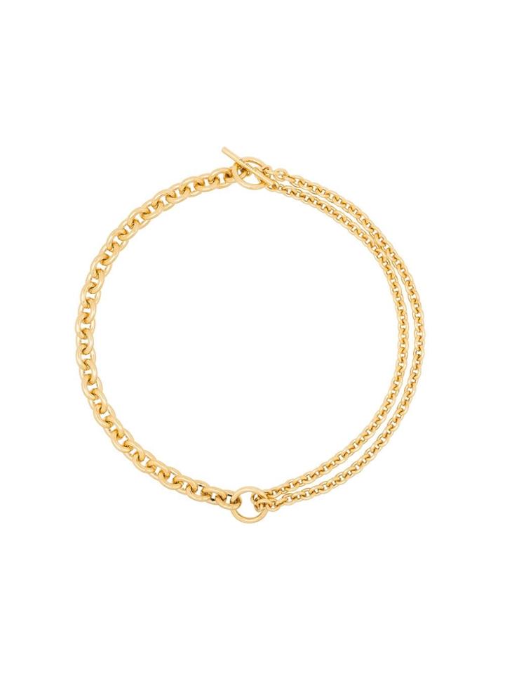 All Blues 18k Yellow Gold Double Mix Chain Necklace