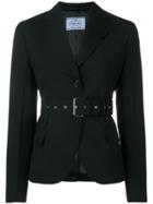 Prada Belted Suit Jacket - Black