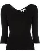 Milly V-neck Jumper, Women's, Size: Large, Black, Polyester/viscose