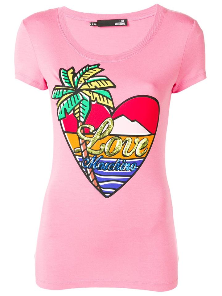Love Moschino Paradise Island T-shirt - Pink