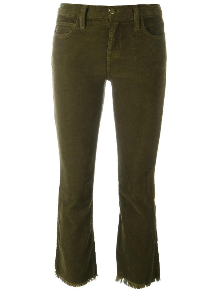 Current/elliott 'the Kick' Corduroy Cropped Jeans - Green