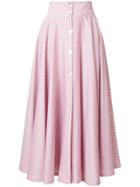 Jour/né Striped A-line Skirt - Pink & Purple