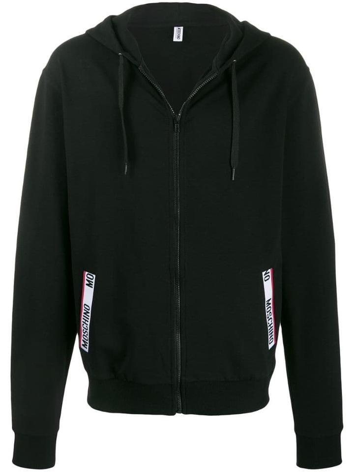 Moschino Logo Pocket Hoodie - Black