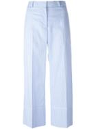 Ermanno Scervino Striped Cropped Pants, Women's, Size: 44, Blue, Cotton