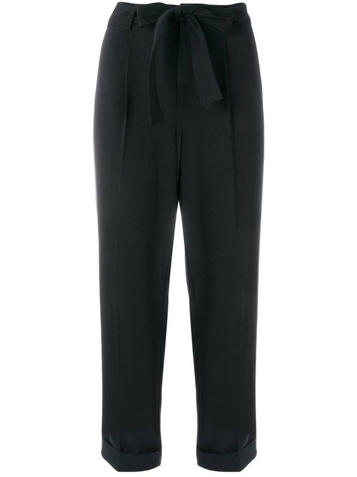 Knott Cropped Belted Trousers - Black
