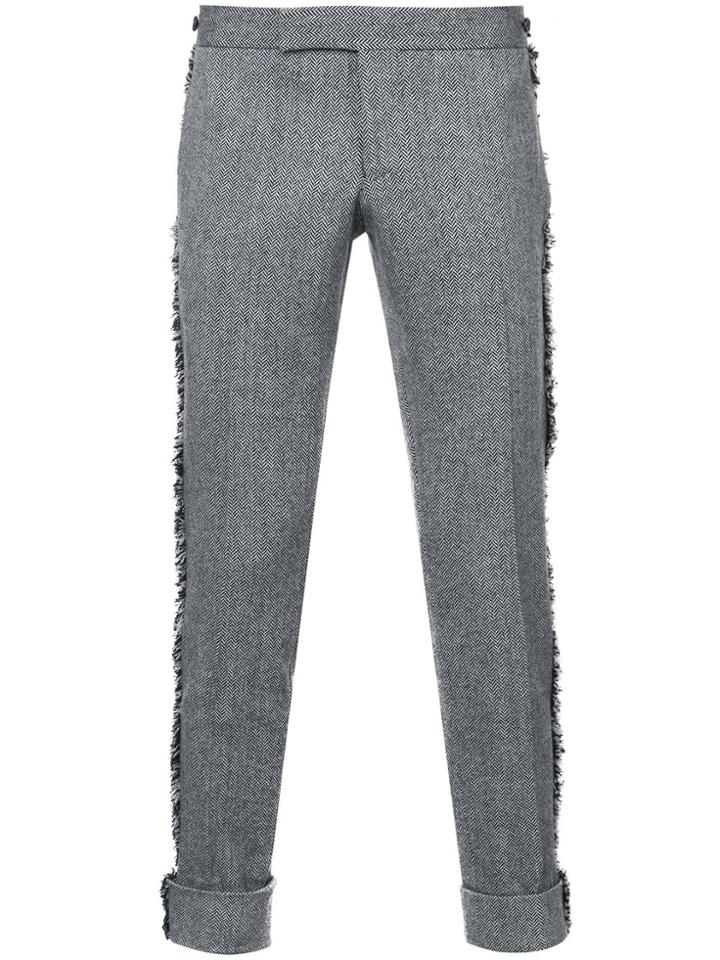 Thom Browne Fringe-trimmed Trousers - Black