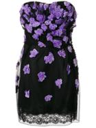 Christian Dior Vintage Strapless Flower Dress - Black