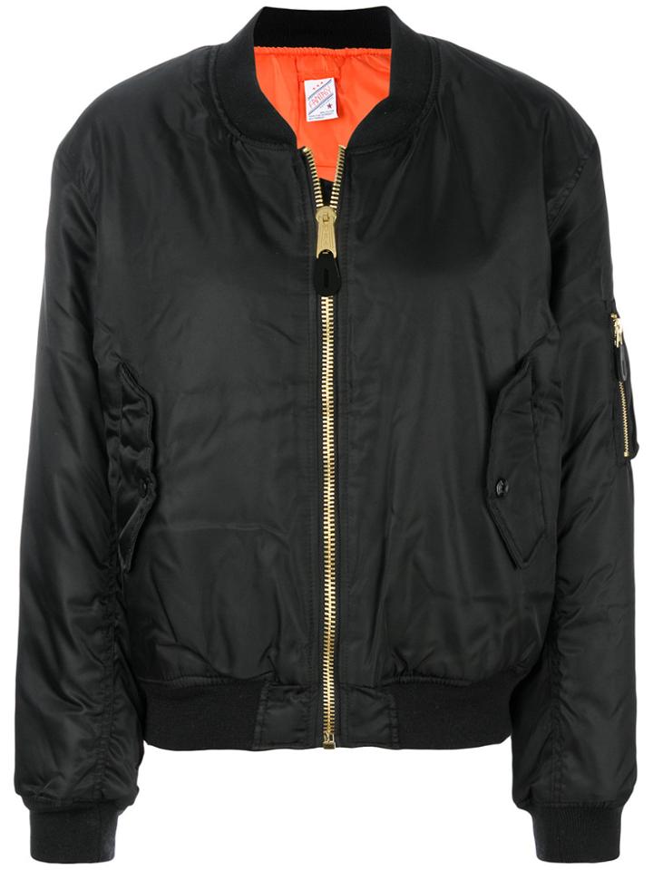 Yang Li Printed Back Bomber Jacket - Black
