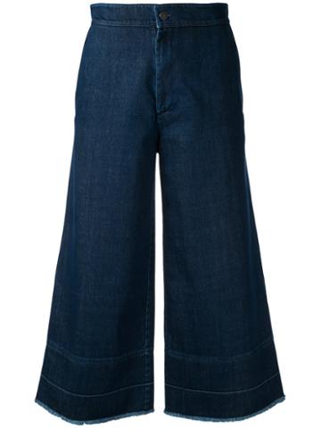 Co-mun - Cropped Wide-leg Jeans - Women - Cotton - 38, Blue, Cotton