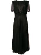 Loewe Polka Dot Detail Pleated Dress - Black