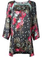 Antonio Marras Floral Print Dress, Women's, Size: 46, Grey, Polyester/acetate/silk